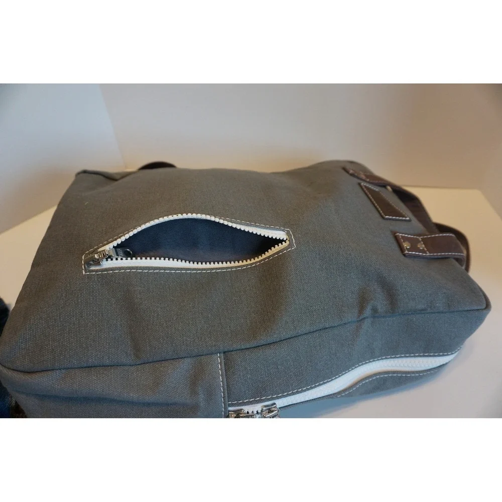 Maika Canvas Backpack Grey Laptop Tote Bag Adjustable Straps KC.915